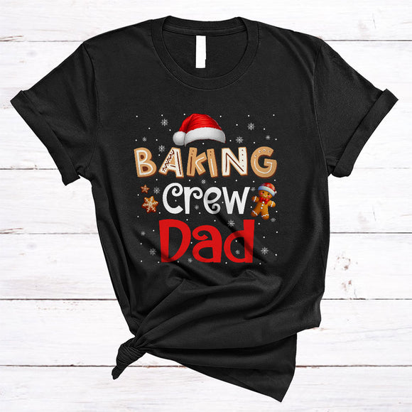MacnyStore - Baking Crew Dad, Awesome Christmas Santa Hat Gingerbread, X-mas Pajamas Family Group T-Shirt