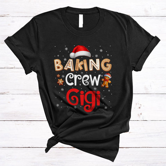 MacnyStore - Baking Crew Gigi, Awesome Christmas Santa Hat Gingerbread, X-mas Pajamas Family Group T-Shirt