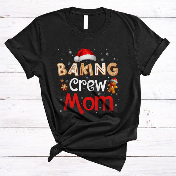 MacnyStore - Baking Crew Mom, Awesome Christmas Santa Hat Gingerbread, X-mas Pajamas Family Group T-Shirt