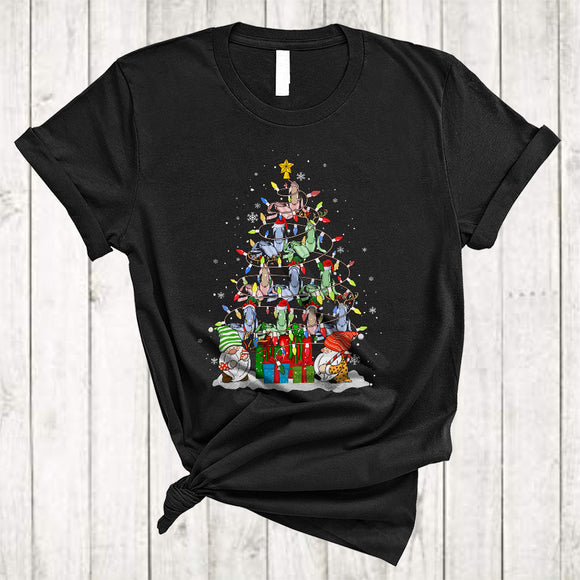 MacnyStore - Ballet Shoe Christmas Tree, Colorful X-mas Lights Ballet Shoes, Gnomes Dancer Dancing Lover T-Shirt