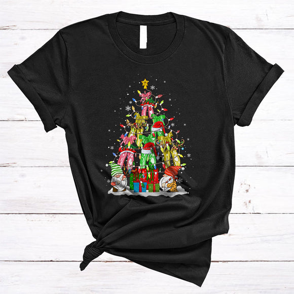 MacnyStore - Ballet Shoes As Christmas Tree, Colorful Cool Christmas Ballet Dancer, X-mas Gnomes T-Shirt