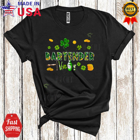 MacnyStore - Bartender Cool Cute St. Patrick's Day Irish Shamrocks Lover Matching Bartender Group T-Shirt