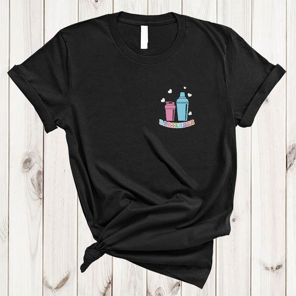 MacnyStore - Bartender Tools In Pocket, Adorable Valentine Hearts, Matching Bartender Family Group T-Shirt