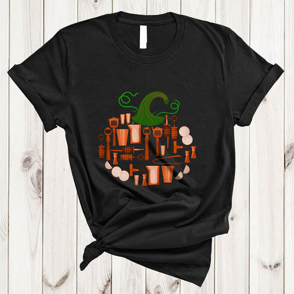 MacnyStore - Bartender Tools Pumpkin Shape, Awesome Thanksgiving Halloween Bartender, Fall Pumpkin T-Shirt