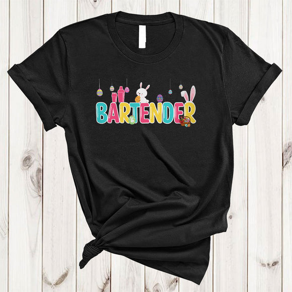 MacnyStore - Bartender, Wonderful Easter Day Bunny Hunting Eggs Lover, Matching Girls Women Family Group T-Shirt