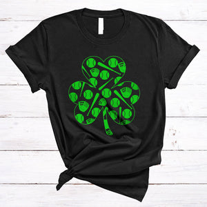 MacnyStore - Baseball Inside Shamrock, Awesome St. Patrick's Day Lucky Shamrock, Sport Team Family Group T-Shirt