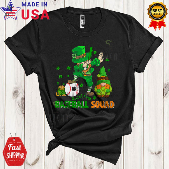 MacnyStore - Baseball Squad Cool Cute St. Patrick's Day Leopard Shamrock Irish Rainbow Leprechaun Sport Team T-Shirt