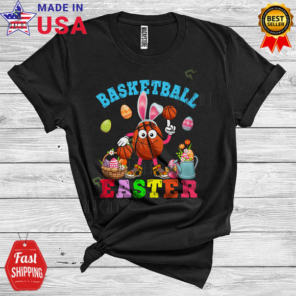 MacnyStore - Basketball Easter Cute Cool Easter Day Egg Hunt Bunny Playing Basketball Sport Player Lover T-Shirt