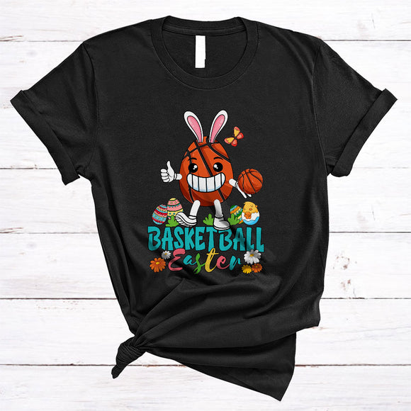 MacnyStore - Basketball Easter, Colorful Easter Egg Playing Basketball Bunny Lover, Sport Player Playing Group T-Shirt