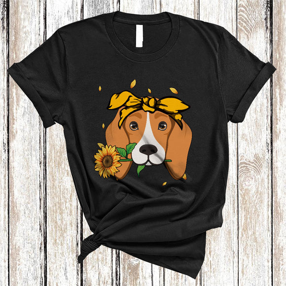 MacnyStore - Beagle With Sunflower, Lovely Dog And Sunflower Flowers Lover, Matching Family Group T-Shirt