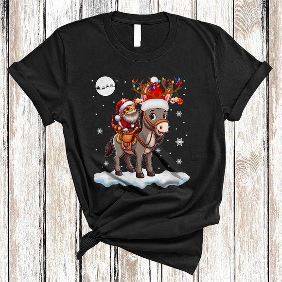 MacnyStore - Bearded Dragon Riding Donkey As Reindeer, Lovely Christmas Animal Snow, Santa Bearded Dragon T-Shirt