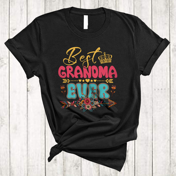 MacnyStore - Best Grandma Ever, Amazing Mother's Day Floral Flowers Lover, Matching Family Group T-Shirt