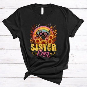 MacnyStore - Best Sister Ever, Amazing Mother's Day Sunflowers Rainbow Lover, Matching Family Group T-Shirt