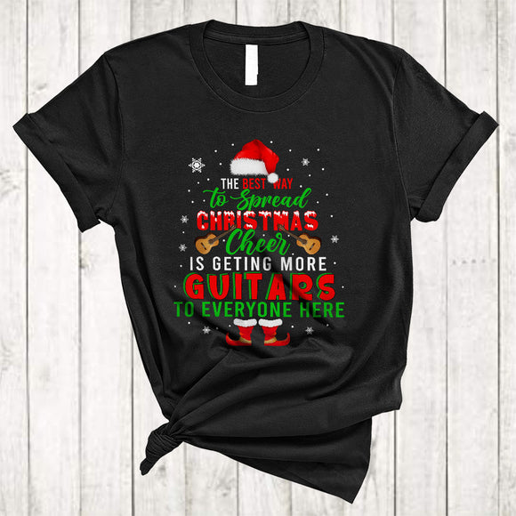 MacnyStore - Best Way To Spread Christmas Cheer Is Getting More Guitars, Cheerful Santa Guitarist, X-mas T-Shirt