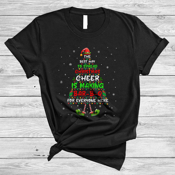 MacnyStore - Best Way To Spread Christmas Cheer Is Making Bar-B-Q, Joyful X-mas Chef ELF, Family Group T-Shirt