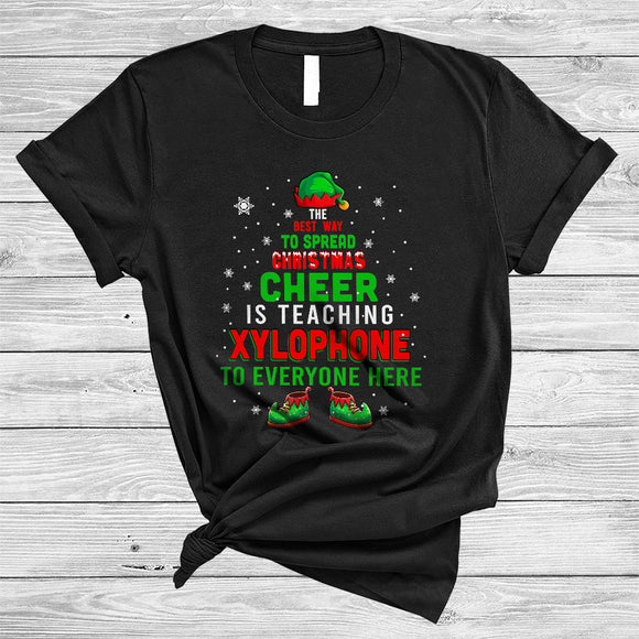 MacnyStore - Best Way To Spread Christmas Is Teaching Xylophone, Jolly X-mas Xylophone Teacher, ELF Family Group T-Shirt