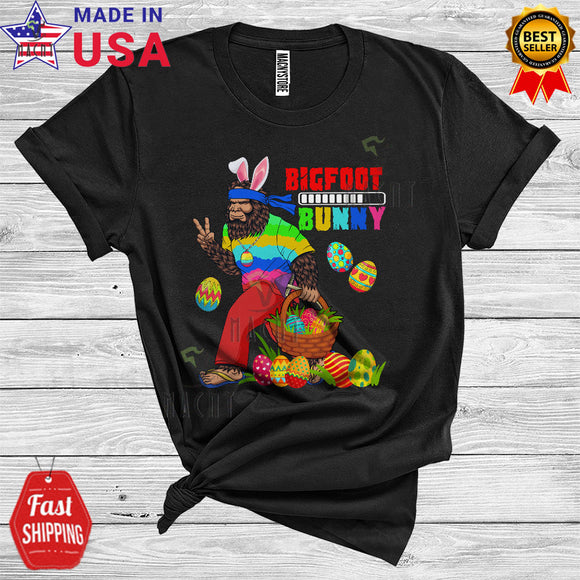 MacnyStore - Bigfoot Bunny Loading Funny Cool Easter Egg Basket Bunny Bigfoot Hunting Egg Lover T-Shirt
