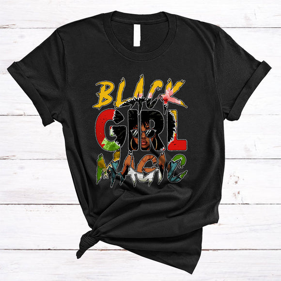 MacnyStore - Black Afro Magic, Colorful Black History Month African American Man, Afro Lover Family Group T-Shirt