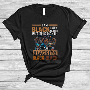 MacnyStore - Black Every Month This Month I'm Blackity, Awesome Black History Month African Men, Afro Proud T-Shirt
