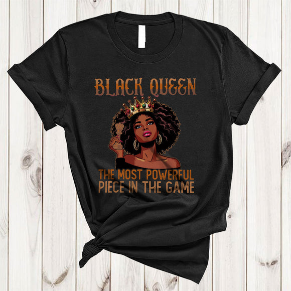 MacnyStore - Black Queen Definition Powerful Piece In The Game, Cute Chess Player African, Women Melanin T-Shirt
