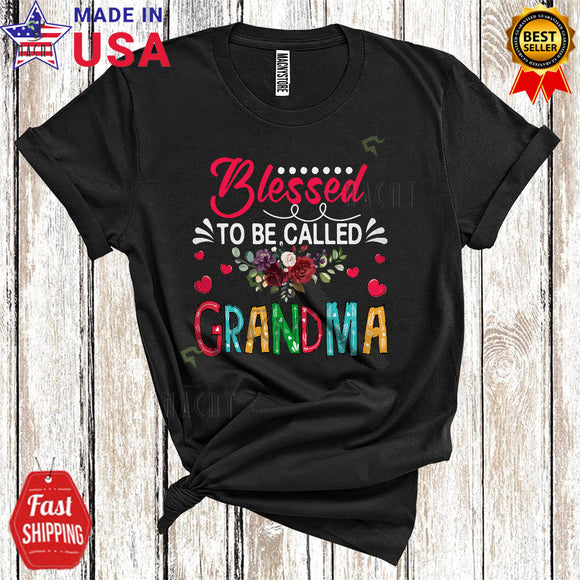 MacnyStore - Blessed To Be Called Grandma Cute Cool Mother's Day Matching Flowers Family Group T-Shirt
