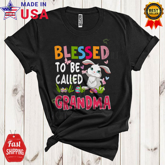 MacnyStore - Blessed To Be Called Grandma Funny Cool Easter Day Bunny Hunting Eggs Matching Family Group T-Shirt