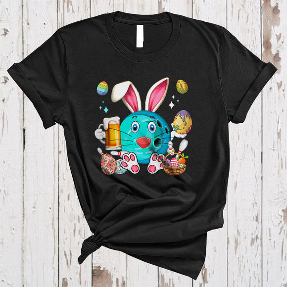 MacnyStore - Bowling Bunny Drinking Beer, Awesome Easter Bowling Sport Player Team, Drunker Group T-Shirt