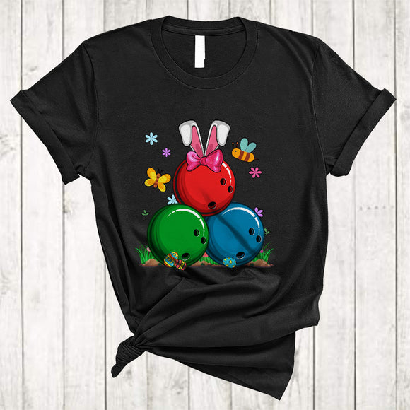 MacnyStore - Bowling Easter Bunny, Lovely Easter Day Flowers Bowling Player Lover, Matching Sport Team T-Shirt