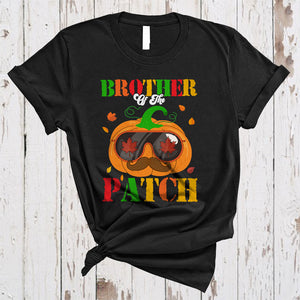 MacnyStore - Brother Of The Patch, Adorable Funny Thanksgiving Pumpkin Fall Leaf, Matching Family Group T-Shirt