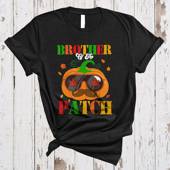 MacnyStore - Brother Of The Patch, Adorable Funny Thanksgiving Pumpkin Fall Leaf, Matching Family Group T-Shirt