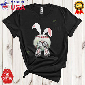 MacnyStore - Bunny Baseball Cute Funny Easter Day Bunny Baseball Sport Playing Player Team Lover T-Shirt