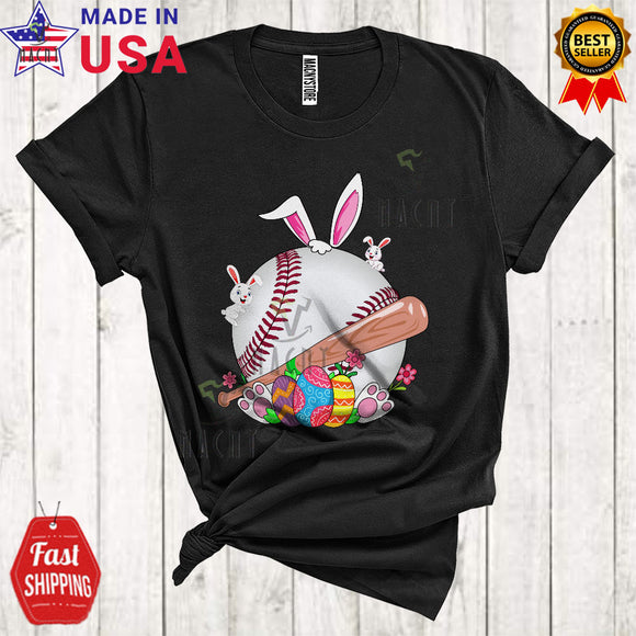 MacnyStore - Bunny Baseball Team Funny Cool Easter Egg Hunt Lover Matching Baseball Sport Playing Player T-Shirt