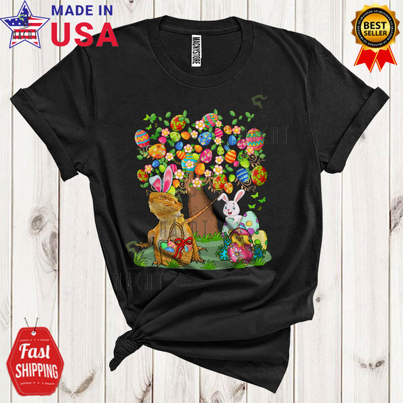 MacnyStore - Bunny Bearded Dragon Egg Hunt With Easter Eggs Tree Funny Cool Easter Day Eggs Zoo Wild Animal T-Shirt
