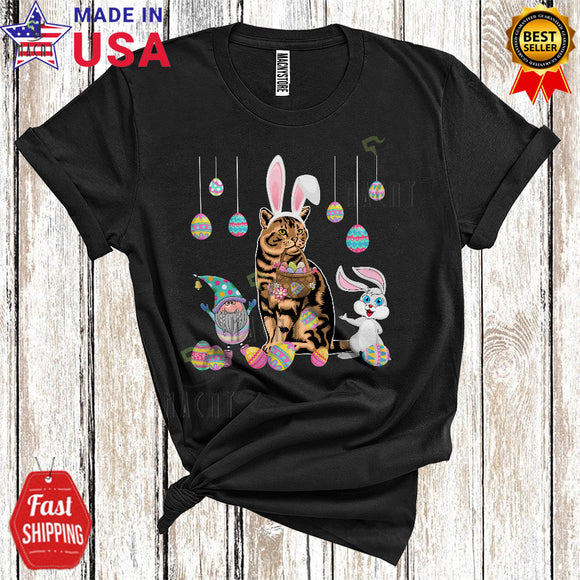 MacnyStore - Bunny Cat With Easter Egg Basket Cool Cute Easter Day Gnome Bunny Cat Egg Hunt Lover T-Shirt