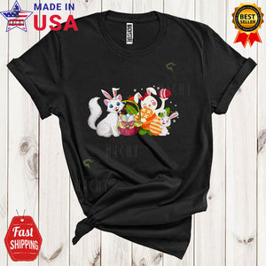 MacnyStore - Bunny Cat With Easter Egg Basket Cute Cool Easter Day Bunny Hunting Easter Eggs Lover T-Shirt