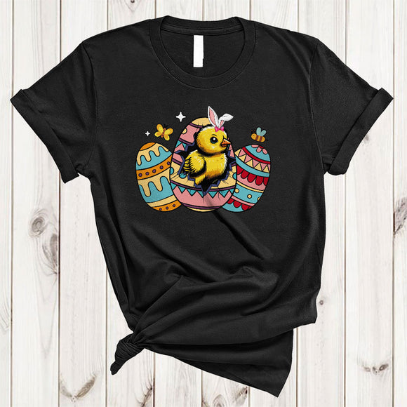 MacnyStore - Bunny Chick In Easter Egg, Awesome Easter Day Chicken Chick Lover, Egg Hunt Group T-Shirt