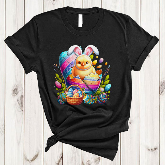 MacnyStore - Bunny Chick In Easter Egg, Lovely Easter Day Chick Chicken, Easter Basket Egg Hunting Lover T-Shirt