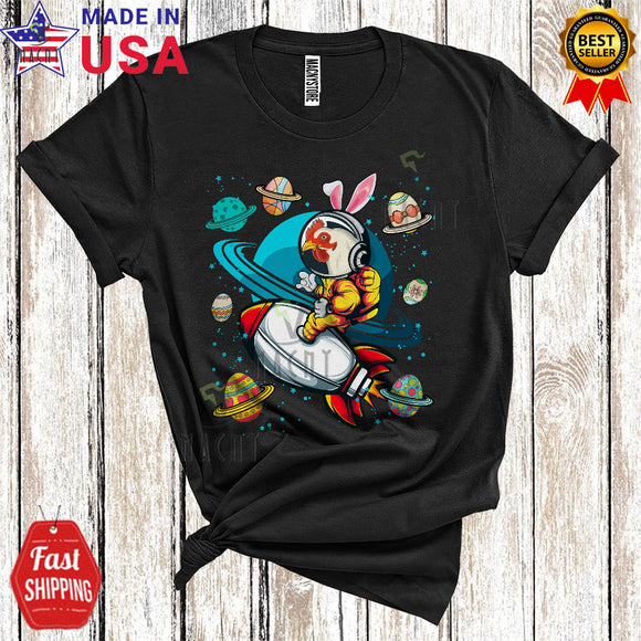 MacnyStore - Bunny Chicken Astronaut Riding Rocket Cool Funny Easter Day Space Egg Hunt Farmer Lover T-Shirt