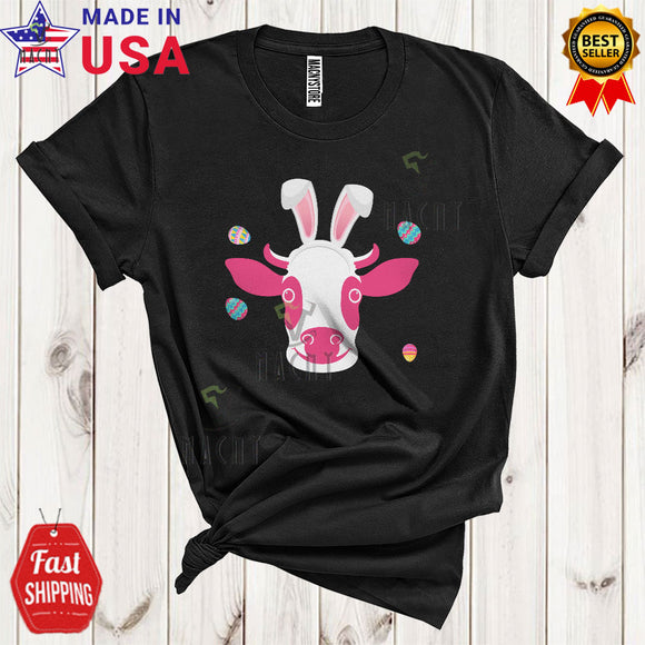 MacnyStore - Bunny Cow Face Cute Cool Easter Day Egg Hunting Group Matching Farmer Farm Animal Lover T-Shirt