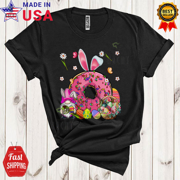MacnyStore - Bunny Donut Cool Cute Easter Day Flowers Bunny Gnomes Hunting Easter Egg Basket Donut Food T-Shirt
