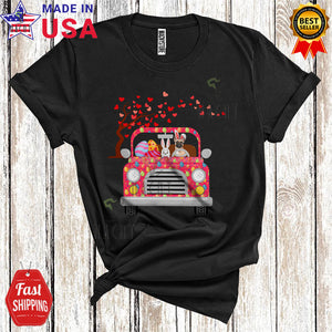 MacnyStore - Bunny French Bulldog Hunting Eggs On Pickup Truck Funny Cute Easter Day Heart Tree Bunny Egg Hunt T-Shirt
