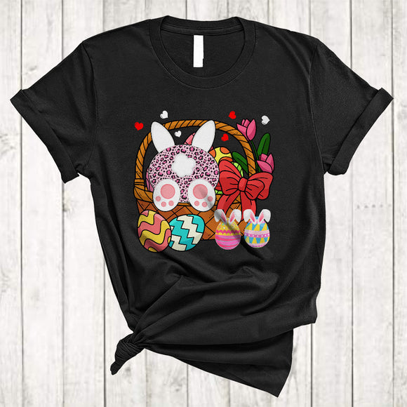 MacnyStore - Bunny From Back In Easter Basket, Awesome Easter Day Leopard Bunny Lover, Egg Hunt T-Shirt