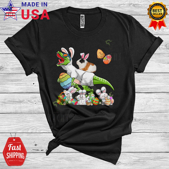 MacnyStore - Bunny Guinea Pig Riding T-Rex Funny Cute Easter Day Egg Hunt Matching Dinosaur Lover T-Shirt