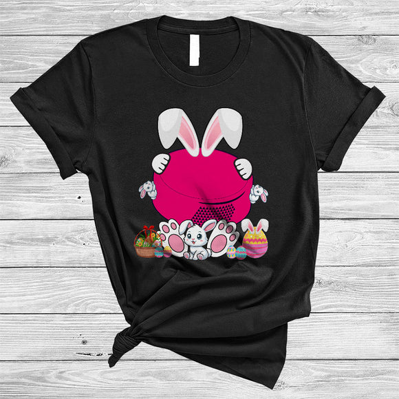 MacnyStore - Bunny Ice Hockey With Easter Egg Basket, Lovely Easter Day Ice Hockey Player Tean, Sport Playing T-Shirt