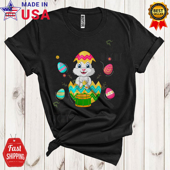 MacnyStore - Bunny Playing Drum In Easter Egg Cute Cool Easter Day Musical Instrument Player Lover T-Shirt