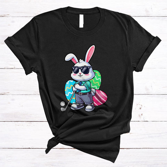 MacnyStore - Bunny Playing Golf, Lovely Easter Day Sport Player Team, Matching Eggs Hunting Group T-Shirt