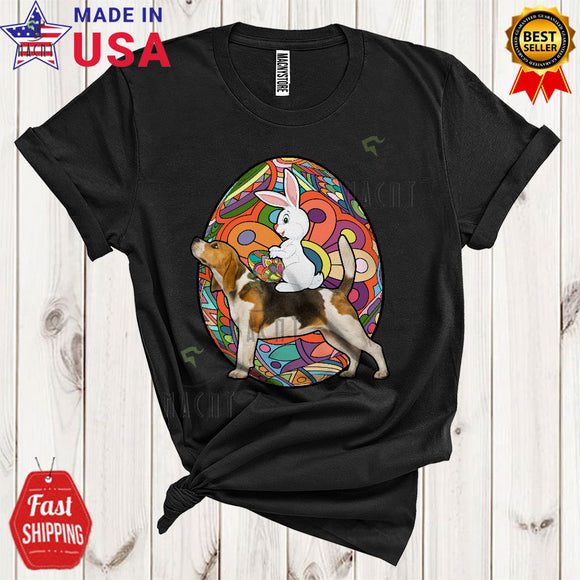 MacnyStore - Bunny Riding Beagle Cool Cute Easter Day Bunny Vintage Colorful Eggs Hunt Lover T-Shirt