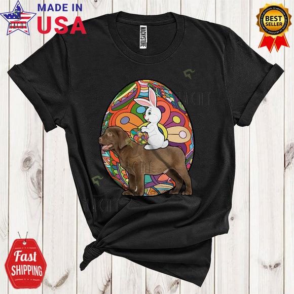 MacnyStore - Bunny Riding Labrador Retriever Cool Cute Easter Day Bunny Vintage Colorful Eggs Hunt Lover T-Shirt