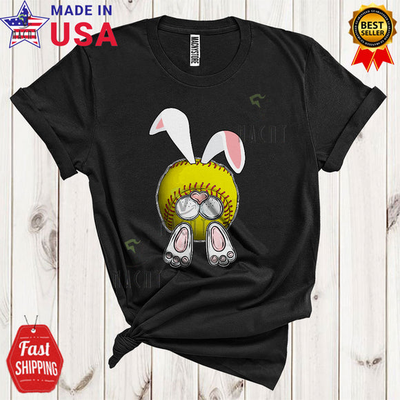 MacnyStore - Bunny Softball Cute Funny Easter Day Bunny Softball Sport Playing Player Team Lover T-Shirt