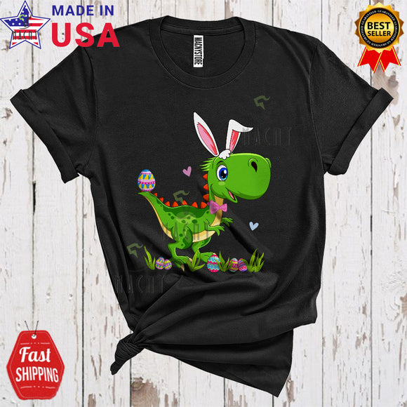MacnyStore - Bunny T-Rex Hunting Easter Egg Cute Cool Easter Day Bunny T-Rex Dinosaur Matching Family Group T-Shirt